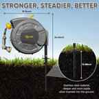 SILVEL Automatic Retractable Garden Hose Reel on Metal Spike, 1/2 in x 90FT Ground Mounted Outside, UV Resistant with 10 Pattern Nozzle, 360° Swivel, No Holes in Your House, Easy Installation, Yellow - Image 6