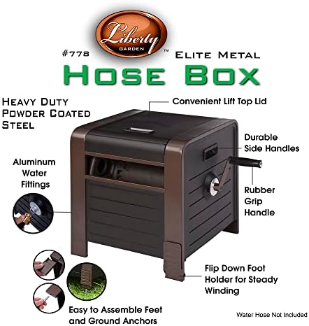 Liberty Garden 778 200' Hose Storage Box, Bronze, 23 x 16.9 x 18.15 inches - Image 2