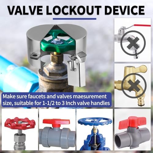 Outdoor Faucet Lock, 2 Pack Water Hose Bib Spigot Lock Stainless Steel Cover & Padlock Kits for 1-1/2 to 3 Inch Dia Valve Handles to Prevent Outside Water Theft and Unauthorized Use - Image 3