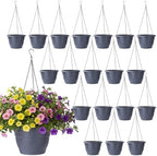 20 Pack Hanging Planter Basket 10 Inch with Drainage Tray by Romooa
