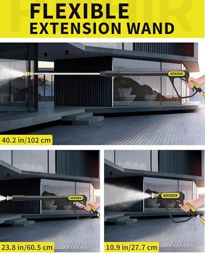 POHIR 5000PSI Pressure Washer Gun with 40'' Wand Extension 5 Nozzle Tips - Image 3