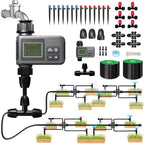 124FT Drip Irrigation System with LCD Timer, Automatic Watering System Kits,5/16 Inch Hose 1/4 Inch Distribution Tubing 3 Sprayer Types, for Garden, Greenhouse, Garden, Lawn by GrowYourGreenParadise