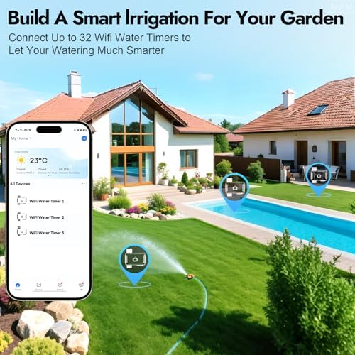 Insoma WiFi Water Timer for Garden Hose, Smart Sprinkler Timer, APP Remote Control WiFi Hose Timers, Voice Control with Alexa, Rain Delay and Manual Mode for Yard Lawn Watering - Image 7
