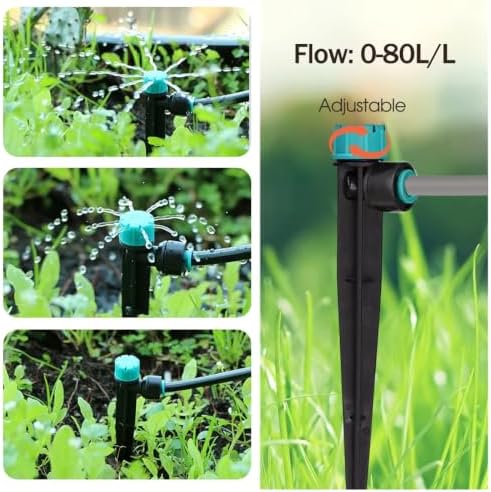 100PCS 13cm Steke 8-Hole adjustable Dropper Sprinkler for 1/4 inch Irrigation Tubing Quick Connect Drip Irrigation, OD-6mm Drip Emitters, Watering System Nozzle - Image 3