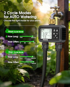Insoma Water Timer with Brass Inlet, 2 Independent Zones Outdoor Hose Timer for Garden Faucet with Auto/Manual/Rain Delay Mode, Sprinkler Irrigation Controller for Yard Lawn - Image 2