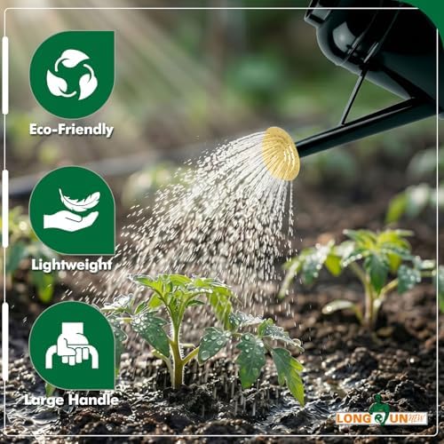 Galvanized Iron Watering Can for Indoor Plants, Bowl Watering Cans for House Plant Garden Flower, Long Spout Water Can for Outdoor Watering Plants 8.71L 2.3 Gallon Gold - Image 5