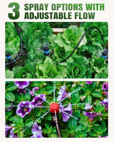250FT Drip Irrigation System with 1/2" 1/4" Irrigation Tubing and Emitters - Image 2