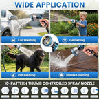Non-Expandable Garden Hose – Ultra Lightweight & Leak-Proof Kink-Free Water Hose with 10-Function Spray Nozzle – Wear-Resistant Hybrid Hose for Yard, Lawn, Car Wash & Outdoor Use – 100 ft - Image 5