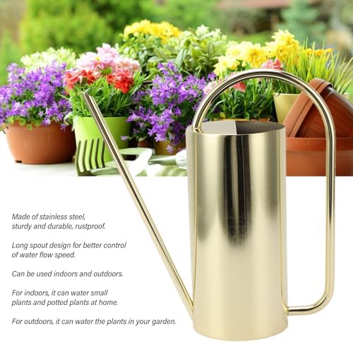 Watering Can Indoor Plants, 1500ml Large Capacity Stainless Steel Pot with Long Spout Watering Can for Indoor Bonsai Plants for Gardening ﻿ (Gold) - Image 5