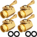 Therwen 4 Pack 3/4 Inch Brass Garden Hose Shut off Valve Water Connector by Therwen