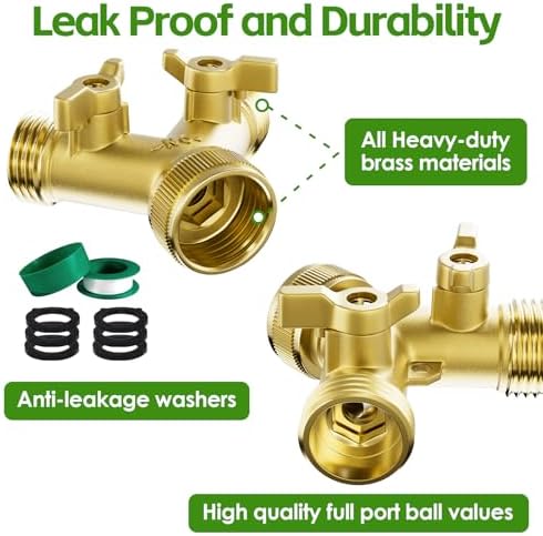 125ft 304 Stainless Steel Garden Hose+Heavy Duty Brass Garden Hose Splitter 2 Way - Image 7