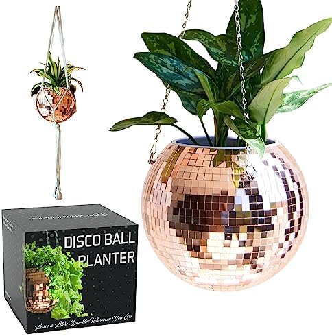 SCANDINORDICA Disco Ball Planter, Value Package, 10-inch Rose Gold by SCANDINORDICA