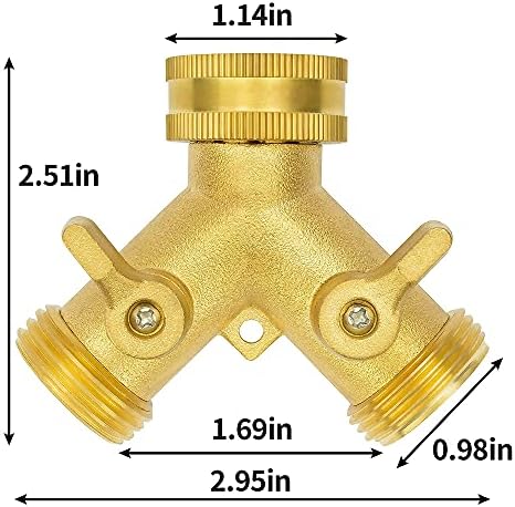 AUTOMAN-Garden-Water-Hose-Recoil,50 Feet EVA Curly Water Hose with Brass Connectors & AUTOMAN Garden Hose Splitter 3/4’’, Anti-UV High-Grade Brass Hose Splitter with High Pressure-Resistance. - Image 7