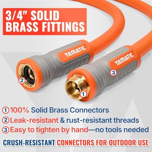 YAMATIC 15FT Flexible Garden Hose Female to Female 5/8in, Burst 600 PSI - Image 4