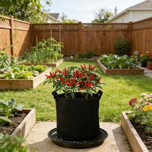 6 Pack 12 inch Self Watering Base for Fabric Grow Bag, Self-watering Plastic Elevated Plant Saucer Stand, Automatic Watering Tray for Non-woven Planter Flower Pot Growth Tent Greenhouse Indoor Outdoor - Image 5