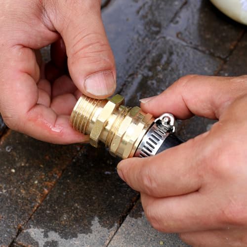 SIGURANTA Garden Hose Connector Adapter,3/4" GHT Double male Connectors, Brass Repair Fittings with Dual for Male to Male Adapter (10 Pack) - Image 6