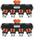 VIVOSUN Garden Hose Splitter 4 Way, Heavy Duty Water Hose Connector 3/4", Water Hose Manifold, Faucet Adapter with Comfortable Rubberized Grip for Drip Irrigation, Lawns (Pack of 2) by VIVOSUN