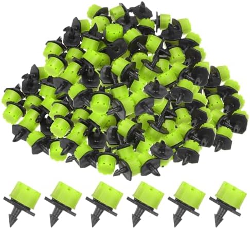 M METERXITY 400-Pack 360 Degree Adjustable Irrigation Dripper, 1/4 Inch Barbed Emitter Drip Sprinklers for Garden/Greenhouse/Flower Bed/Watering System, Anti-Clogging Emitters [Green] by MMETERXITY