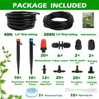 Maotong 240FT Drip Irrigation System Kit, Automatic Garden Watering Misting System for Greenhouse, Yard, Lawn, Plant with 1/2 inch Hose 1/4 inch Distribution Tubing and Accessories - Image 2