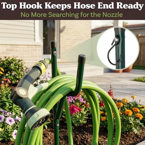 Pure Garden Freestanding Water Hose Stand Hanger for 65.6ft of Hosing - Image 5