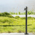 High-End Vertical Square 304 Stainless Steel Freestanding Garden Hose Holder with Double Faucet, Antifreeze Design for Patio and Backyard (Black) by Unknown