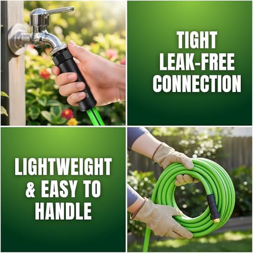 100ft Garden Hose 5/8”, Flexible Water Hose with Swivel Grip, Kink Resistant and Leakproof Brass Fittings for Lawn, Garden & Car Wash - Image 6