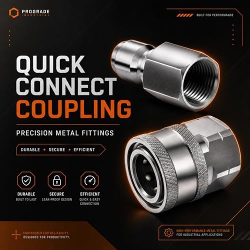 Hotop Npt 3/8 Inch Stainless Steel Male and Female Quick Connector, 6 Sets - Image 5