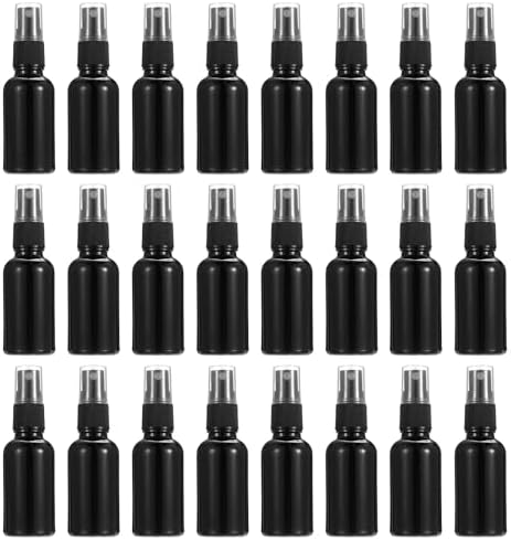 PATIKIL 1oz Glass Spray Bottles, 72pcs Nozzle Leak Proof Empty Water Mist Stream Sprayer for Cleaning Solutions Plants Hair, Black by PATIKIL