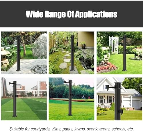 304 Stainless Steel Outdoor Vertical Square Garden Water Column, Freestanding Hose Stand Outdoor Antifreeze Faucet Hydrant for Irrigation and Washing(96cm/37.8in) - Image 7