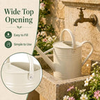 1 Gallon Metal Watering Can for Indoor Outdoor Plants, Warm White - Image 5