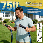 Water Hose 75FT Non-expandable, Durable Outdoor Rubber Hoses with Leak-proof Male to Female Fittings，Portable Garden Hose Manguera Para Jardin for Yard，Lawn Watering, Car Wash - Image 5