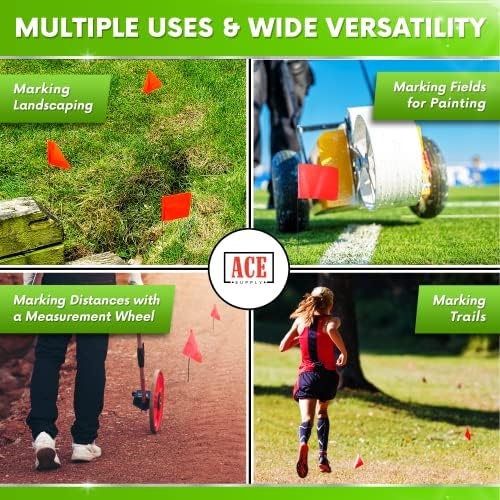 Fluorescent Orange Yard Marking Flags - 4x5x15 Inch Marker Flags - 200 Pack - Markers For Lawn, Irrigation, Landscaping, Survey & Sprinkler Head Marking - Image 5