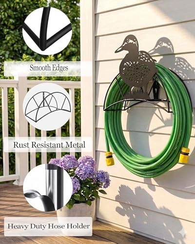 Duck Garden Hose Holder Metal Wall Mount Heavy Duty 125'5/8" Hose Hanger - Image 3