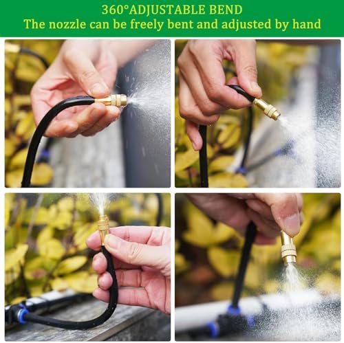 360 Curved Garden Automatic Irrigation System, Bendable Drip Irrigation Kit Automatic Irrigation System for Garden, Adjustable Bendable Nozzle Copper Sprayer, for Garden, Yard, Lawn (49.2 FT Set) - Image 2
