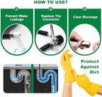 60FT Sewer Jetter Kit for Pressure Washer, 5800PSI Drain Cleaner Hose 1/4 Inch NPT Corner, Rotating Button and Spray Sewer Jetting Nozzle, Water Jet Drain Cleaner Spanner Tape Pearl Corsage Pin - Image 6