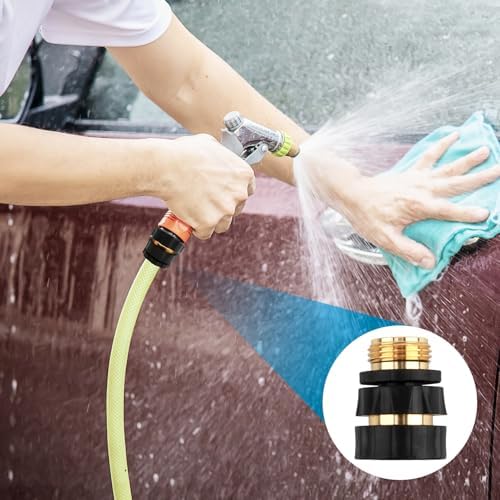 Quick Connect Hose Fittings Male and Female Set, 3/4 Inch Aluminum Garden Hose Fitting Quick Connector with Rubberized Grips, Water Hose Connector for Garden (8 Set) - Image 4