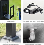 Free Standing Water Column for Home Garden, Outdoor Column Faucet, Garden Hose Holder with Full Copper Faucet, Square Garden Water Column, Stainless Steel(Brass,69cm/27in) - Image 5