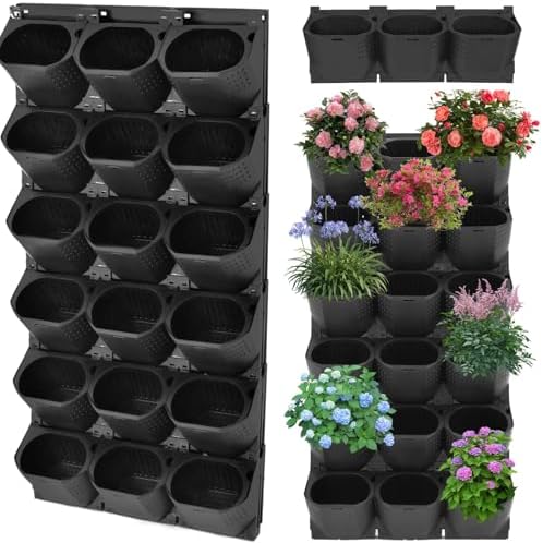 36 Pots Vertical Garden Planter Self Watering Vertical Wall Planter Wall-Mounted Stackable Hanging Planters for Indoor/Outdoor (Black) by TTeralmon