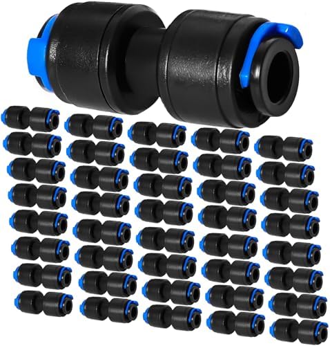 40 Pack 1/4" Drip Universal Straights Fitting Connectors,Quick Connect Universal Drip Irrigation Tubing Coupling Valve,Fitting for Sprinkler or System Parts & Connectors by YAIRMIS