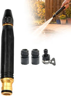 Heavy Duty Adjustable Hose Nozzle, High Pressure Jet Sweeper Spray Nozzle with Leak-Proof Design, Metal Garden Hose Sprayer for Car Wash, Lawn, Patio Cleaning (2pc) 1pc by Unknown