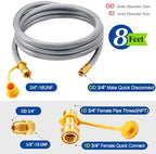 GasSaf 8 FT 1/2" ID Natural Gas Hose with Quick Connect Fitting - Image 2