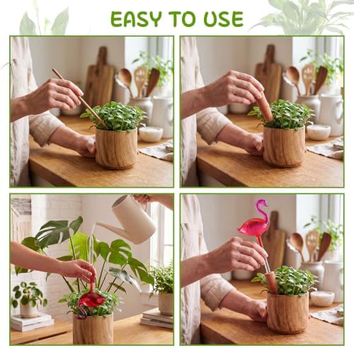 6 Pcs Non-Clogging Plant Watering Globes, Slow Release Flamingo Gradient Hot Pink Self Watering Planter Insert, Automatic Glass Waterer Bulbs for Indoor & Outdoor Plants - Image 6