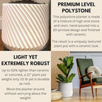Fox & Fern Large Planter for Indoor or Outdoor, White Matte, 12 Inch - Image 3