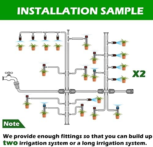 Maotong 240FT Drip Irrigation System Kit, Automatic Garden Watering Misting System for Greenhouse, Yard, Lawn, Plant with 1/2 inch Hose 1/4 inch Distribution Tubing and Accessories - Image 3