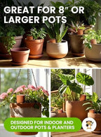 8pc Olla Watering Spikes For Plant Watering With Lids - Automatic Terracotta Self Watering Spikes For Indoor Plants & Outdoor - Terracotta Watering Spikes For 8" Pots Or Larger Water Plants While Away - Image 2