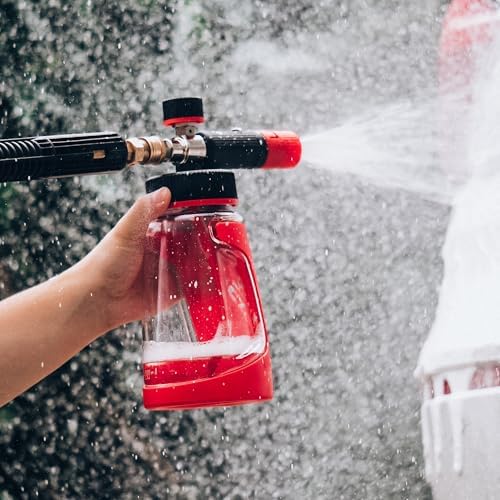 Maxshine Foam Cannon V2 | 1L Bottle with 1/4” Quick Disconnect & Brass Fittings | Adjustable Spray Pattern for Thick Clinging Foam | Professional Car Wash Pre-Soak & Auto Detailing Tool - Image 6