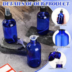 Norme 12 Pcs 8 oz Glass Spray Bottles, Funnels and Labels, Blue, Stylish - Image 3