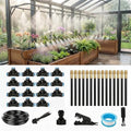 50Ft Drip Irrigation System, 360° Bendable Misting Irrigation Kit, Automatic Garden Watering System with Upgraded Brass Nozzles and 8mm Tubing,DIY Adjustable Sprinkler Set for Greenhouse,Yard,Patio by Zieyeen