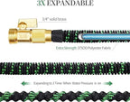75 ft Expandable Garden Hose - Flexible Water Hose with 10 Spray Nozzle - Car Wash Hose with 3/4" Solid Brass Connector - Flexible Expanding Hose with 10 Pattern Spray Nozzle - Image 3