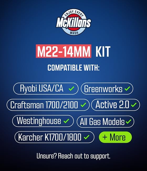 McKillans® 2025 Automatic M22-14mm Pressure Washer Quick Connect Kit - M22 to 3/8 Quick Connect Pressure Washer Fittings - Power Washer Accessories - Hose Adapter Set - 8-Piece Kit (Stainless Steel) - Image 4